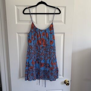 Alice and Olivia Blue and Orange Floral Dress
